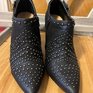 Kaari Blue- Shades of Dark Blue Stylish Fun Studded Ankle Booties